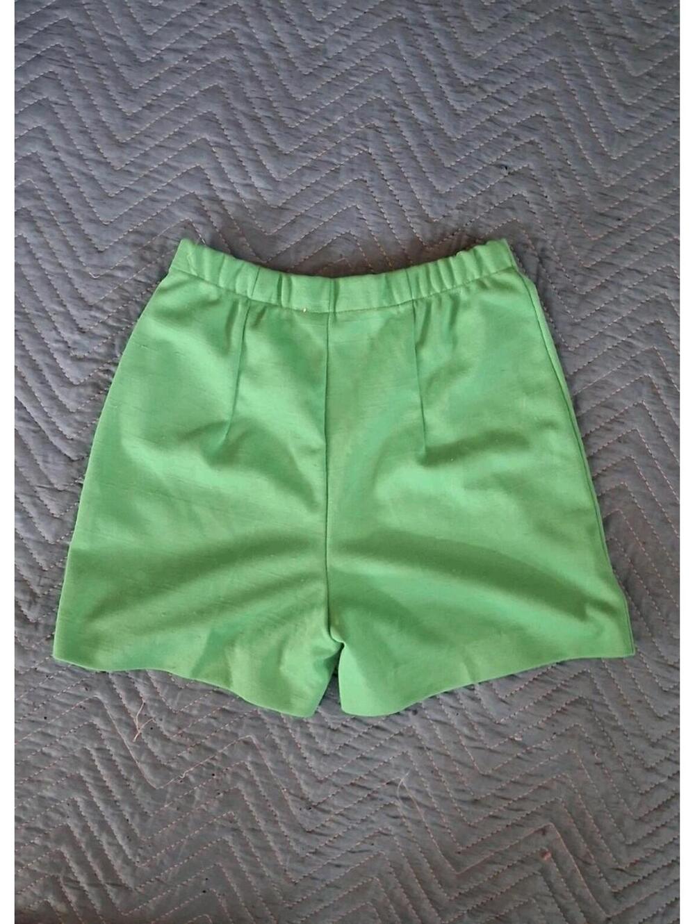 Vintage 60s 70s Shorts, Catalina Green gogo shorts, Elastic Waist High Rise Sz S